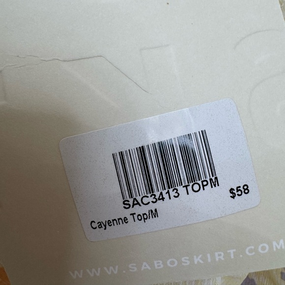 Sabo Skirt Cayenne Long Sleeve Yellow Floral Top size Medium NEW $58 - Picture 11 of 13